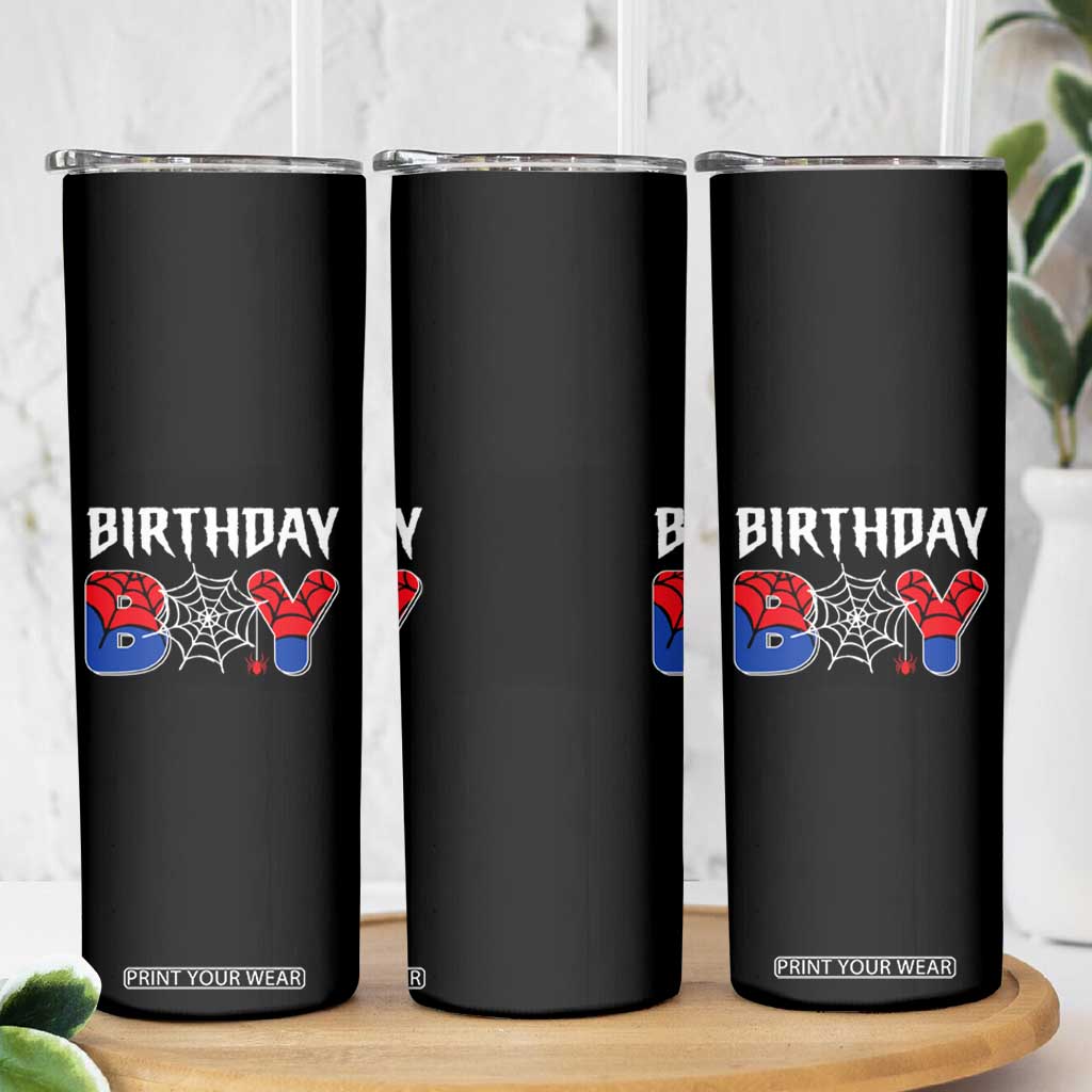 Spider Birthday Boy Skinny Tumbler Bday Spiders Party TS02 Print Your Wear