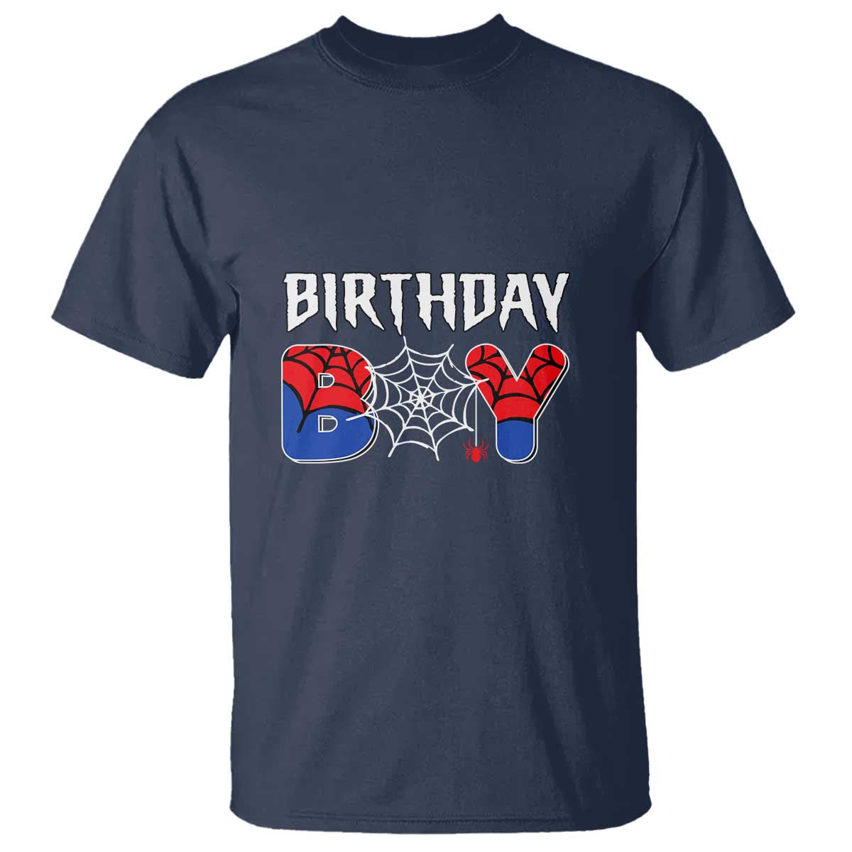 Spider Birthday Boy T Shirt Bday Spiders Party TS02 Navy Print Your Wear