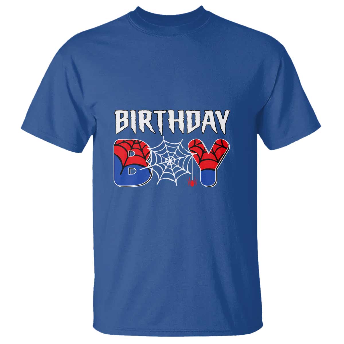 Spider Birthday Boy T Shirt Bday Spiders Party TS02 Royal Blue Print Your Wear