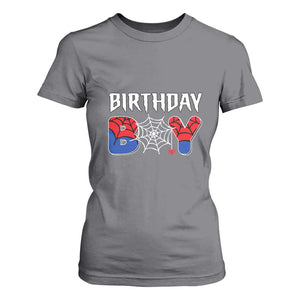 Spider Birthday Boy T Shirt For Women Bday Spiders Party TS02 Charcoal Print Your Wear