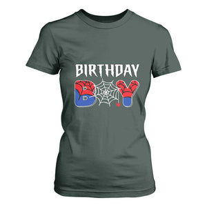 Spider Birthday Boy T Shirt For Women Bday Spiders Party TS02 Dark Forest Green Print Your Wear