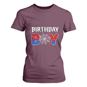 Spider Birthday Boy T Shirt For Women Bday Spiders Party TS02 Maroon Print Your Wear