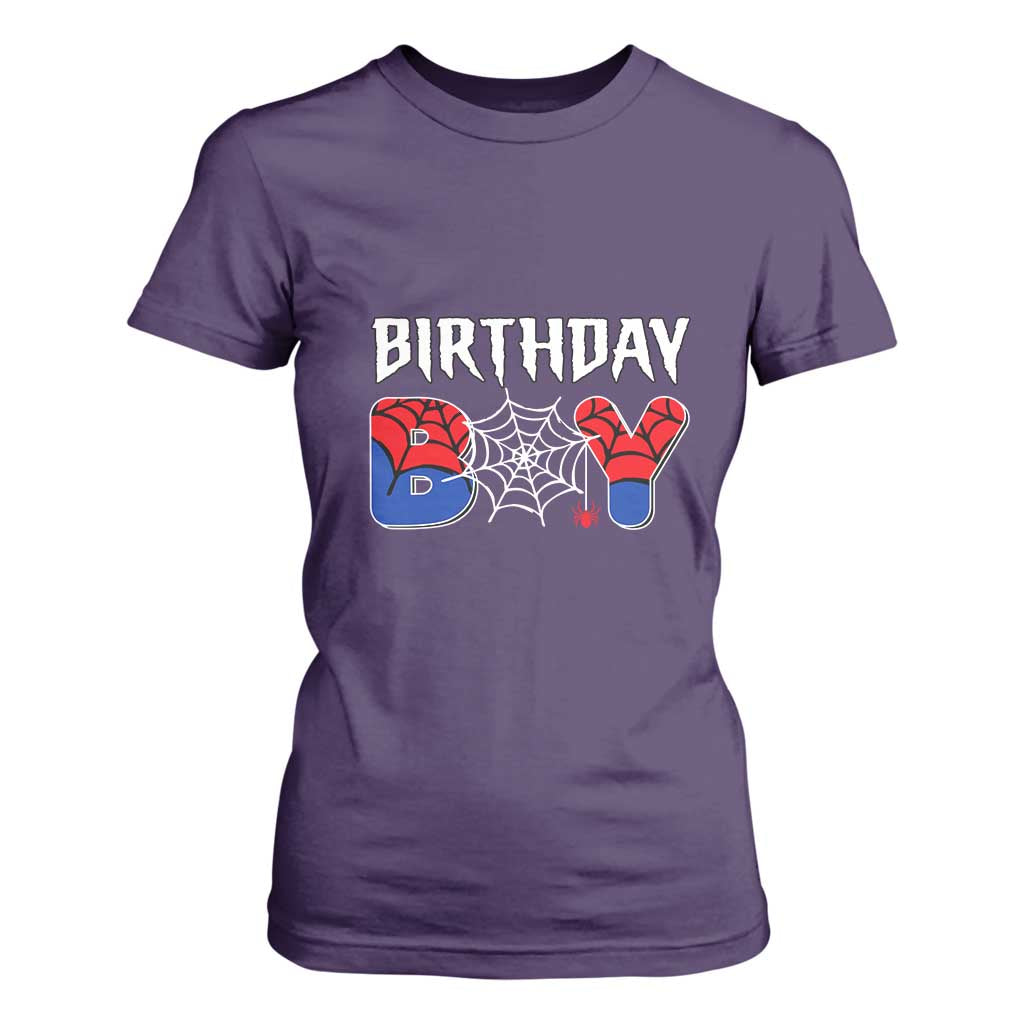 Spider Birthday Boy T Shirt For Women Bday Spiders Party TS02 Purple Print Your Wear