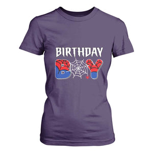 Spider Birthday Boy T Shirt For Women Bday Spiders Party TS02 Purple Print Your Wear