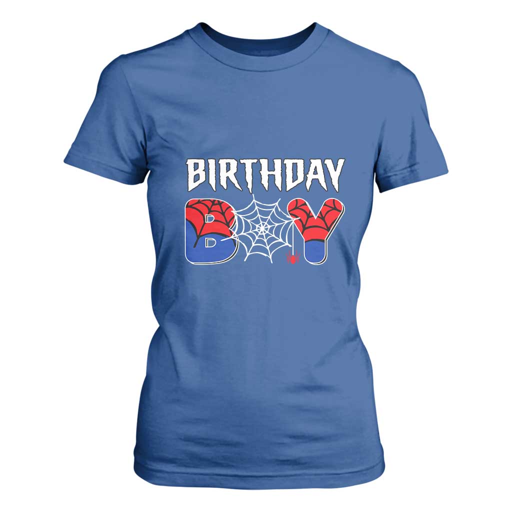 Spider Birthday Boy T Shirt For Women Bday Spiders Party TS02 Royal Blue Print Your Wear