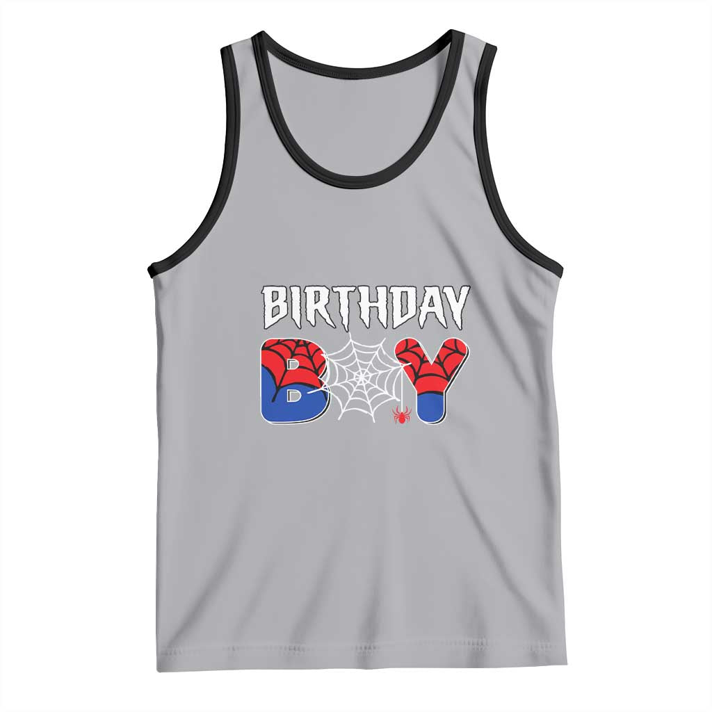 Spider Birthday Boy Tank Top Bday Spiders Party TS02 Athletic Heather Black Print Your Wear