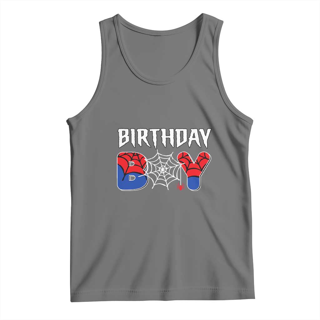 Spider Birthday Boy Tank Top Bday Spiders Party TS02 Black Heather Print Your Wear