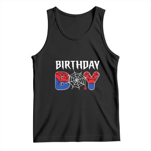 Spider Birthday Boy Tank Top Bday Spiders Party TS02 Black Print Your Wear