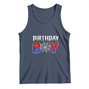 Spider Birthday Boy Tank Top Bday Spiders Party TS02 Navy Print Your Wear