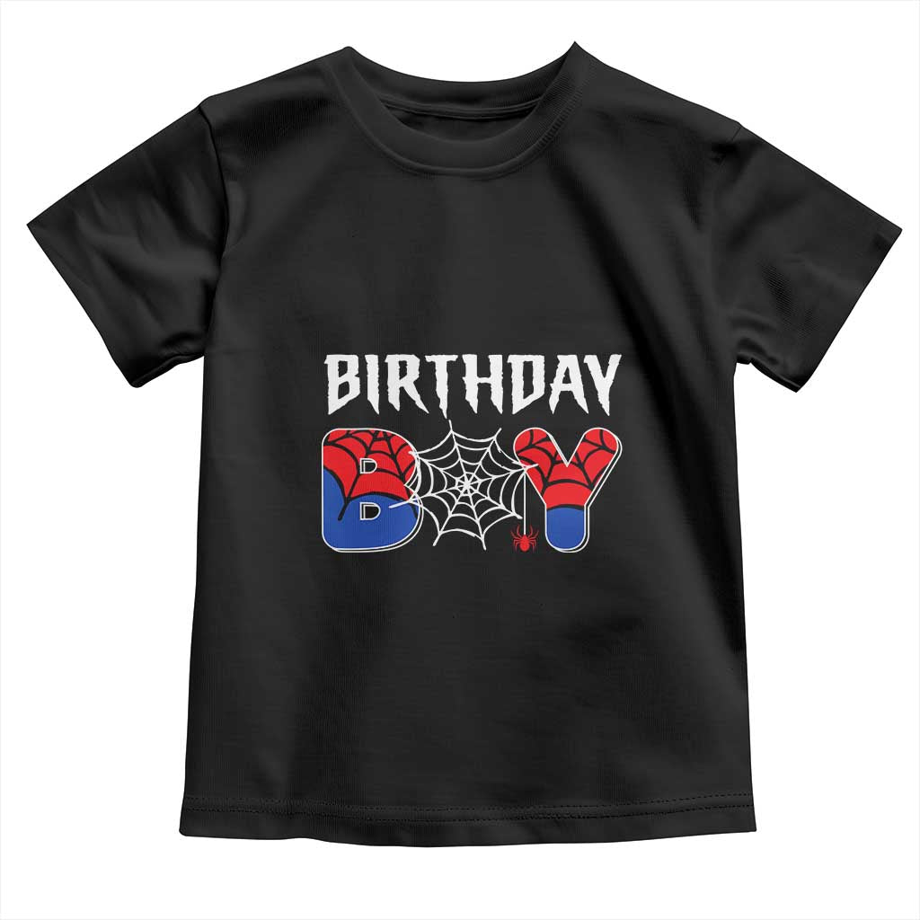 Spider Birthday Boy Toddler T Shirt Bday Spiders Party TS02 Black Print Your Wear