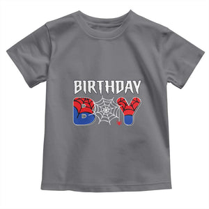 Spider Birthday Boy Toddler T Shirt Bday Spiders Party TS02 Charcoal Print Your Wear