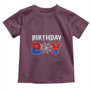 Spider Birthday Boy Toddler T Shirt Bday Spiders Party TS02 Maroon Print Your Wear