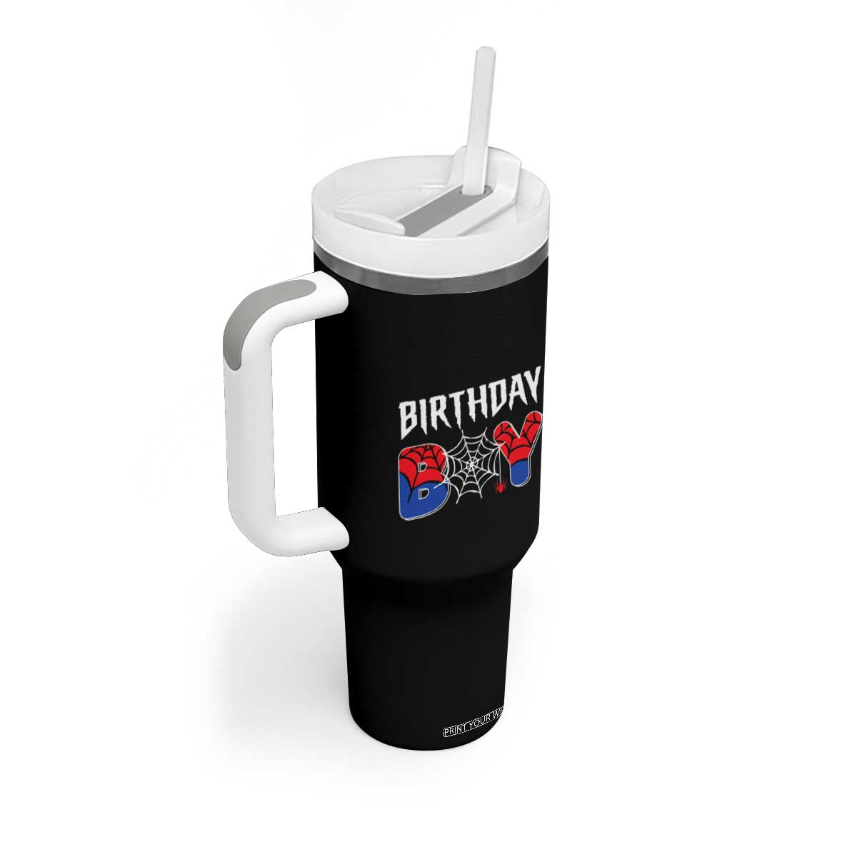 Spider Birthday Boy Tumbler With Handle Bday Spiders Party TS02 Print Your Wear