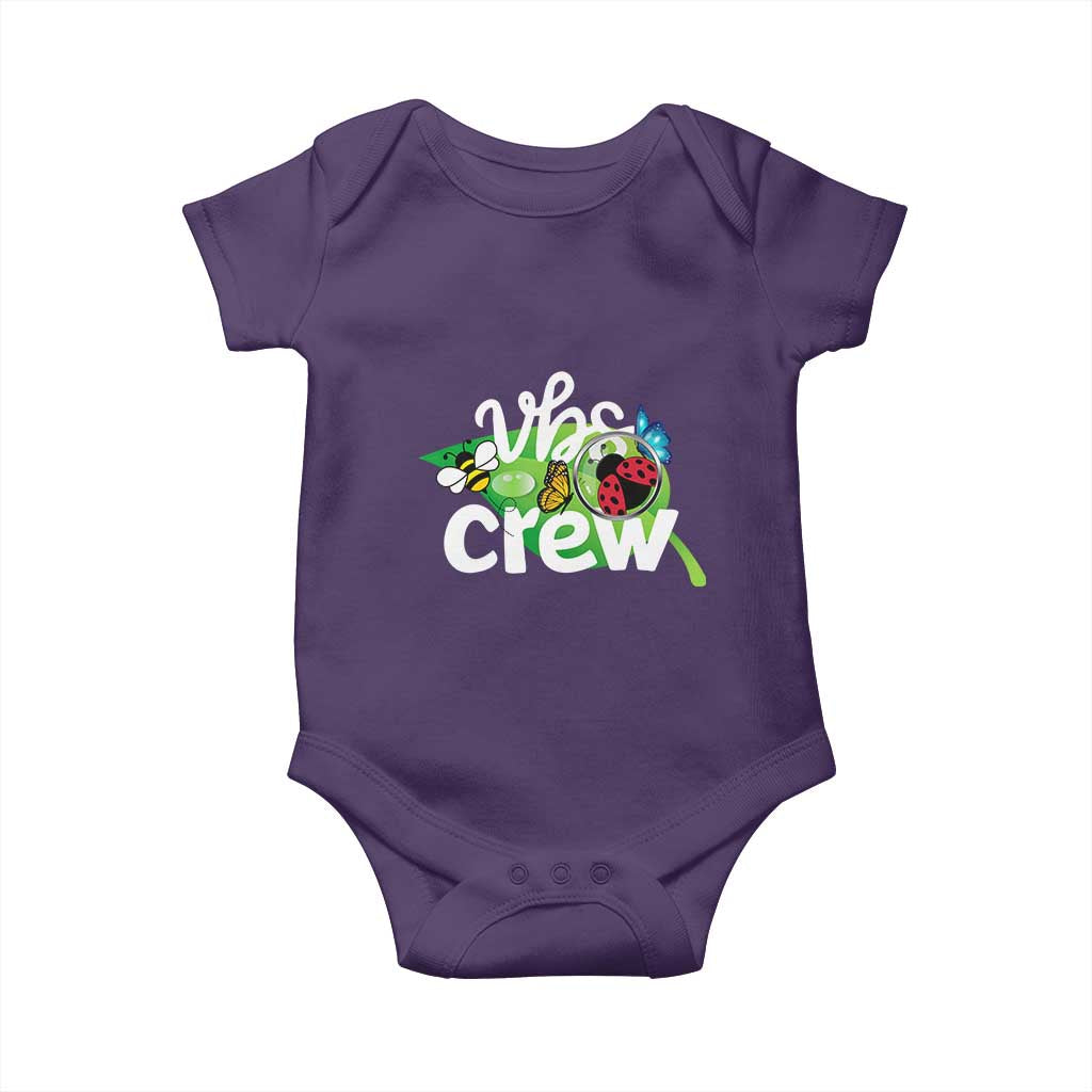 VBS Crew 2025 Baby Onesie Magnified Smallest Insects Adventure Vacation Bible School Squad TS02 Purple Print Your Wear