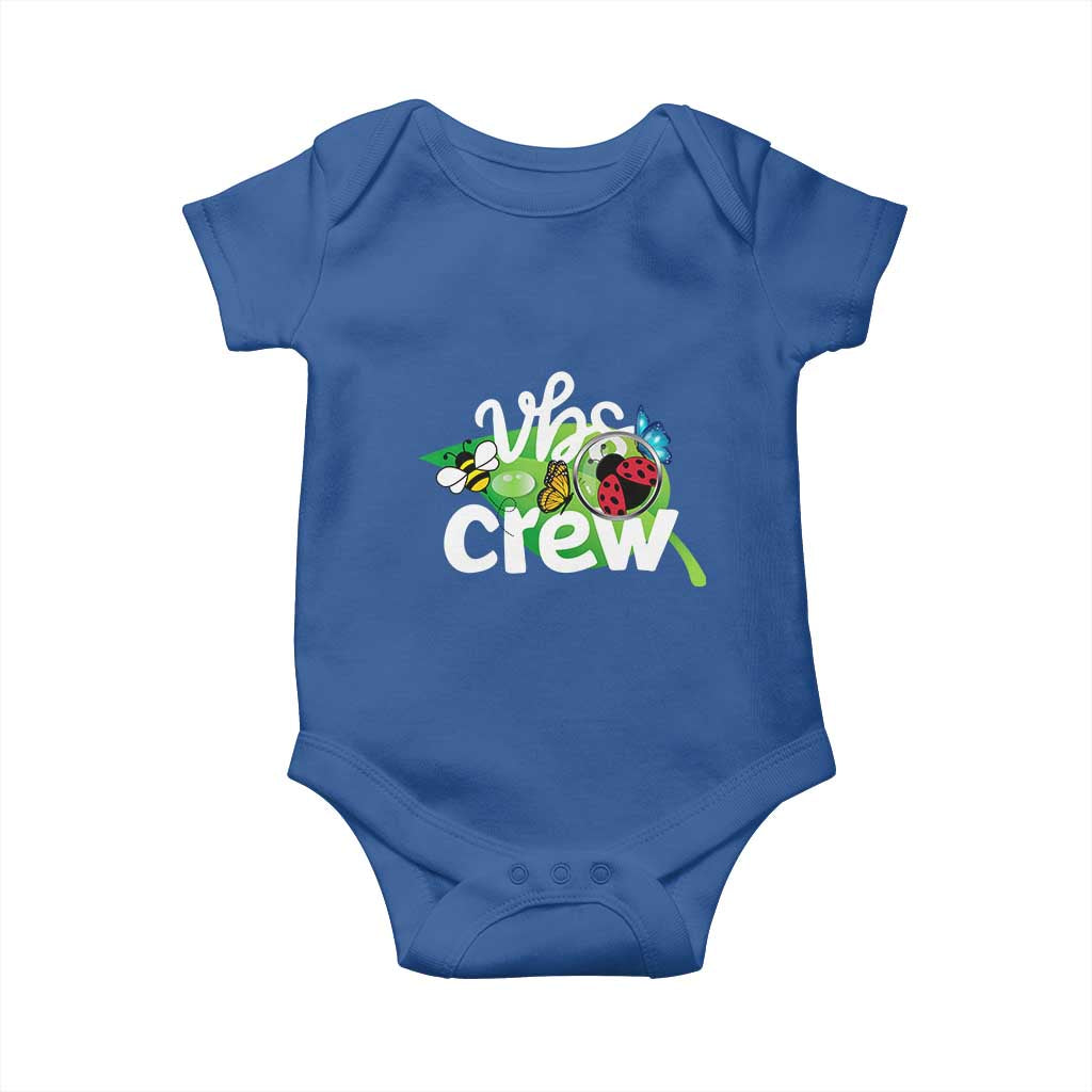 VBS Crew 2025 Baby Onesie Magnified Smallest Insects Adventure Vacation Bible School Squad TS02 Royal Blue Print Your Wear