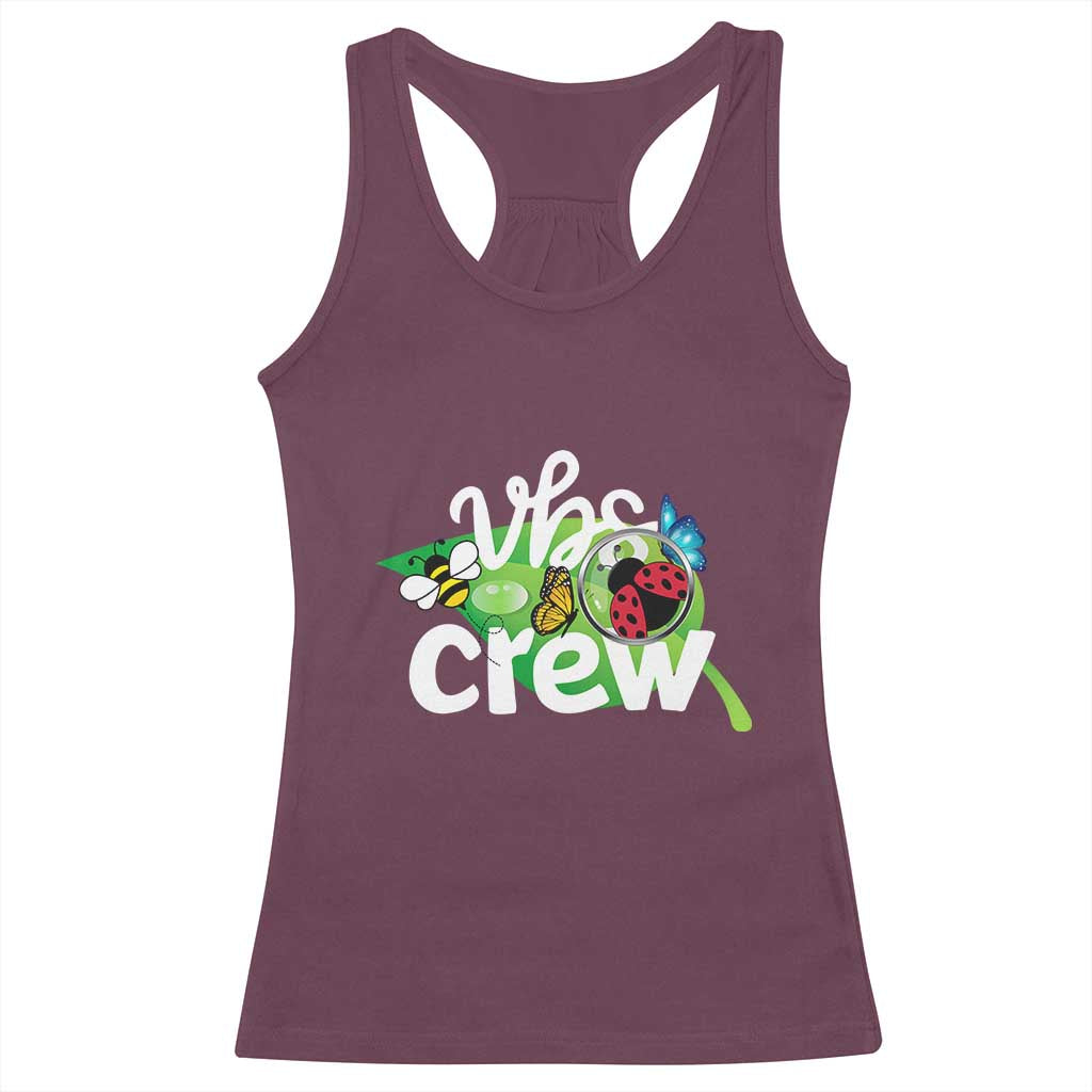 VBS Crew 2025 Racerback Tank Top Magnified Smallest Insects Adventure Vacation Bible School Squad TS02 Maroon Print Your Wear