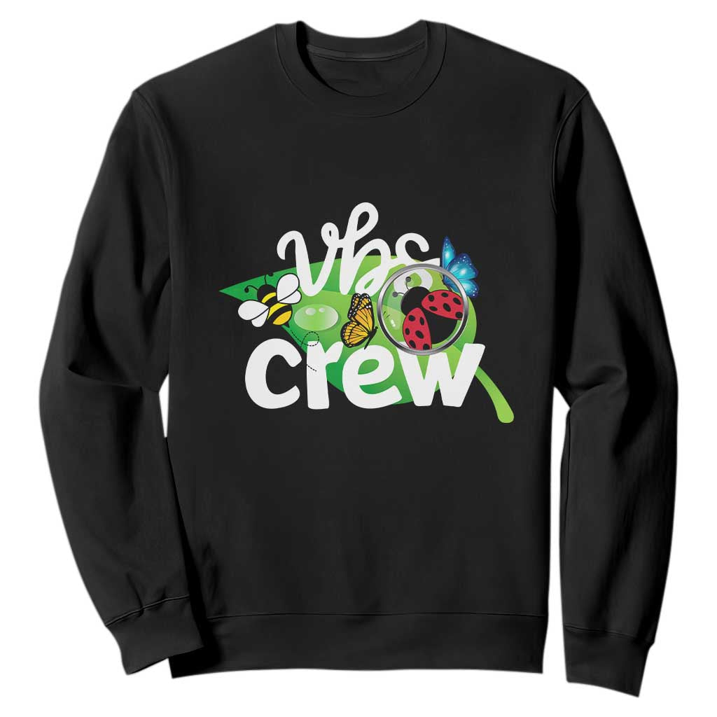 VBS Crew 2025 Sweatshirt Magnified Smallest Insects Adventure Vacation Bible School Squad TS02 Black Print Your Wear