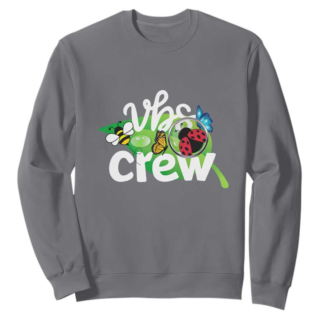 VBS Crew 2025 Sweatshirt Magnified Smallest Insects Adventure Vacation Bible School Squad TS02 Charcoal Print Your Wear