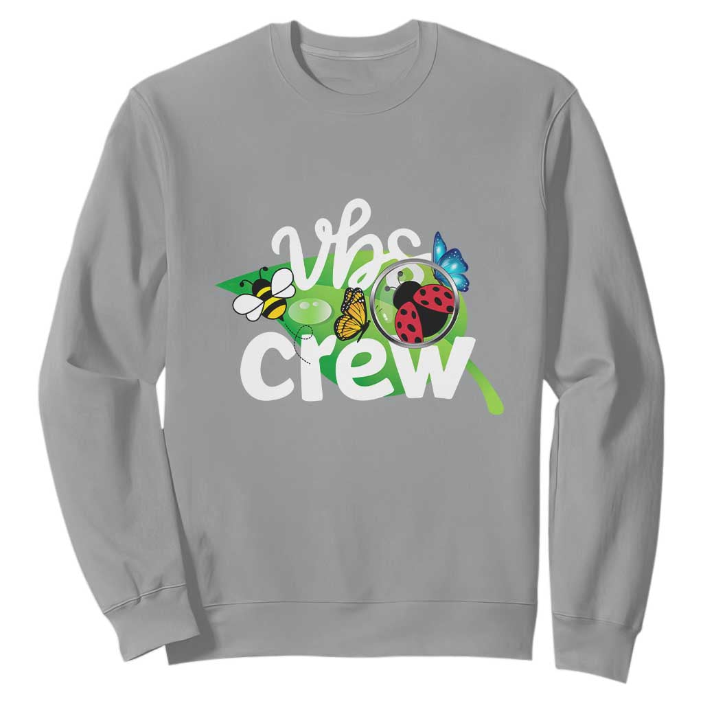 VBS Crew 2025 Sweatshirt Magnified Smallest Insects Adventure Vacation Bible School Squad TS02 Sport Gray Print Your Wear