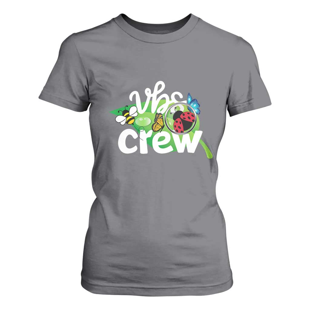 VBS Crew 2025 T Shirt For Women Magnified Smallest Insects Adventure Vacation Bible School Squad TS02 Charcoal Print Your Wear