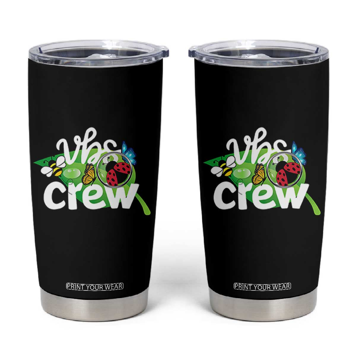 VBS Crew 2025 Tumbler Cup Magnified Smallest Insects Adventure Vacation Bible School Squad TS02 Black Print Your Wear