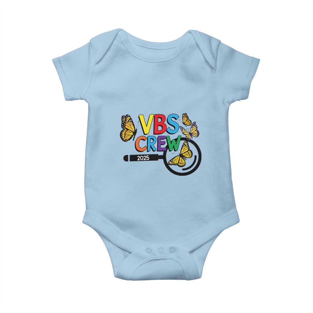 VBS 2025 Baby Onesie Magnified Vacation Bible School Butterfly VBS Team TS02 Light Blue Print Your Wear