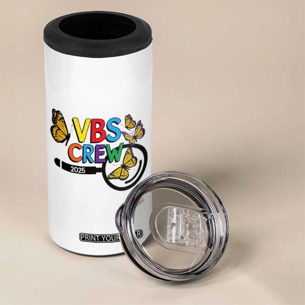 VBS 2025 4 in 1 Can Cooler Tumbler Magnified Vacation Bible School Butterfly VBS Team TS02 Print Your Wear