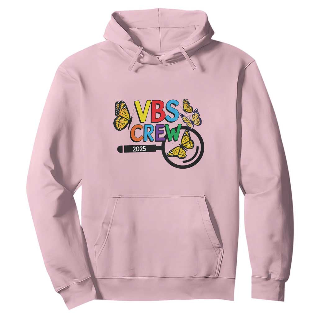 VBS 2025 Hoodie Magnified Vacation Bible School Butterfly VBS Team TS02 Light Pink Print Your Wear