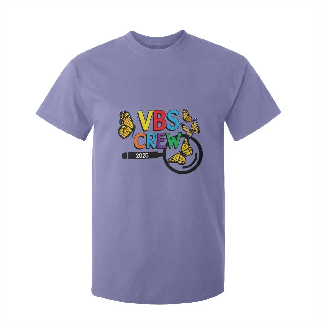VBS 2025 T Shirt For Kid Magnified Vacation Bible School Butterfly VBS Team TS02 Violet Print Your Wear