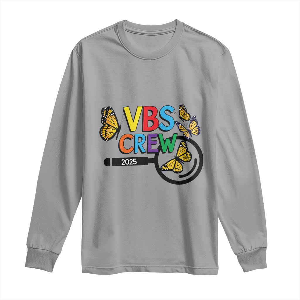 VBS 2025 Long Sleeve Shirt Magnified Vacation Bible School Butterfly VBS Team TS02 Sport Gray Print Your Wear