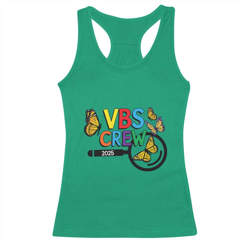 VBS 2025 Racerback Tank Top Magnified Vacation Bible School Butterfly VBS Team TS02 Irish Green Print Your Wear