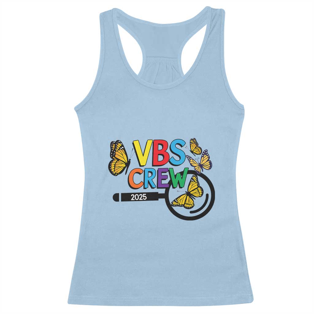 VBS 2025 Racerback Tank Top Magnified Vacation Bible School Butterfly VBS Team TS02 Light Blue Print Your Wear