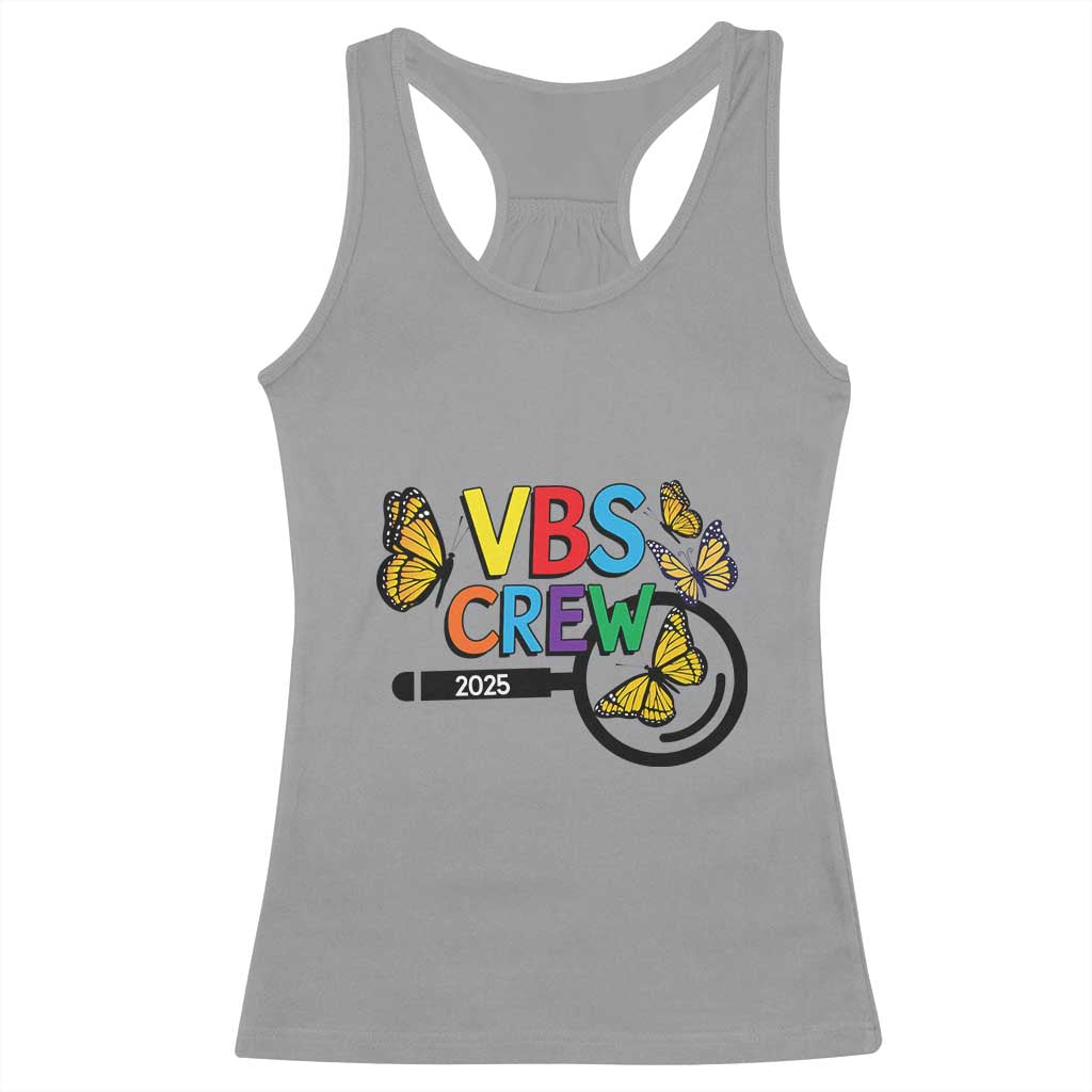 VBS 2025 Racerback Tank Top Magnified Vacation Bible School Butterfly VBS Team TS02 Sport Gray Print Your Wear