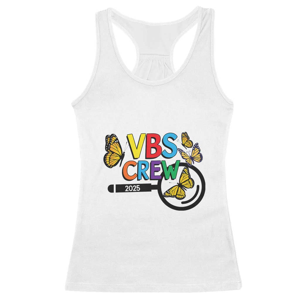 VBS 2025 Racerback Tank Top Magnified Vacation Bible School Butterfly VBS Team TS02 White Print Your Wear