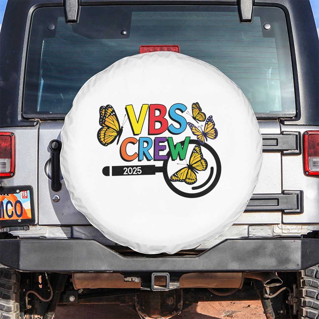 VBS 2025 Spare Tire Cover Magnified Vacation Bible School Butterfly VBS Team TS02 No hole White Print Your Wear