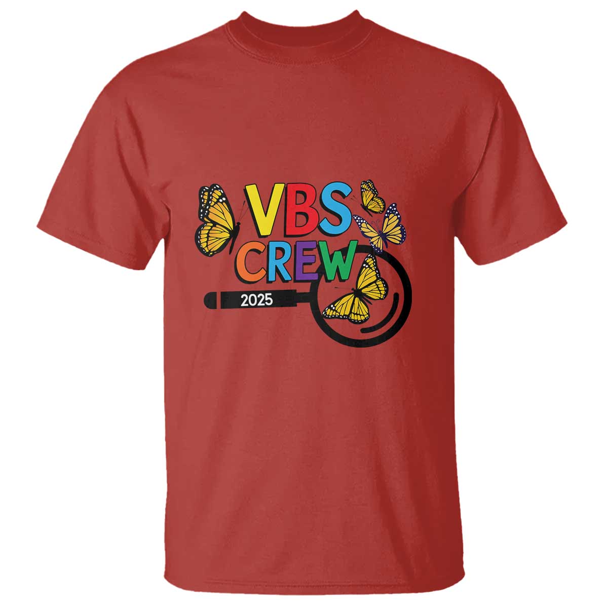 VBS 2025 T Shirt Magnified Vacation Bible School Butterfly VBS Team TS02 Red Print Your Wear