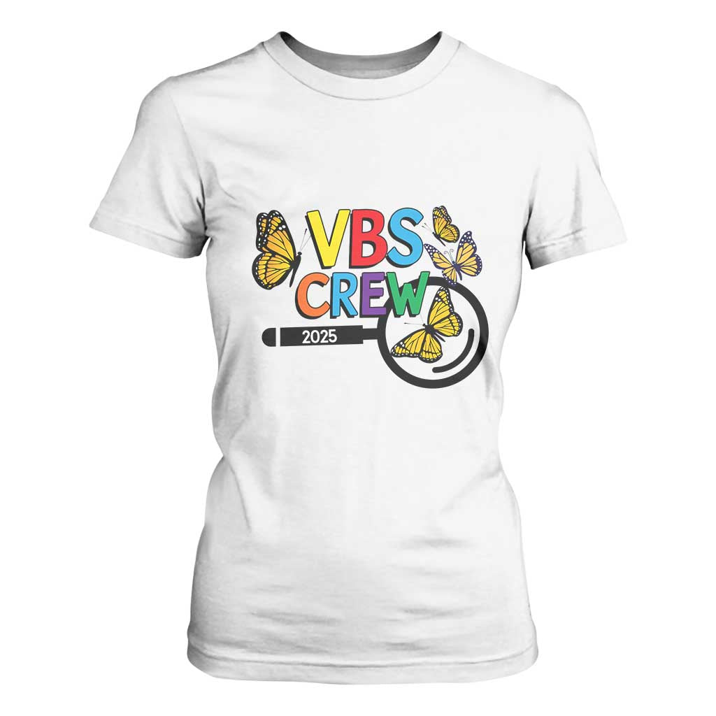 VBS 2025 T Shirt For Women Magnified Vacation Bible School Butterfly VBS Team TS02 White Print Your Wear