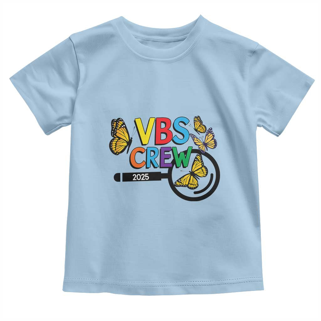 VBS 2025 Toddler T Shirt Magnified Vacation Bible School Butterfly VBS Team TS02 Light Blue Print Your Wear