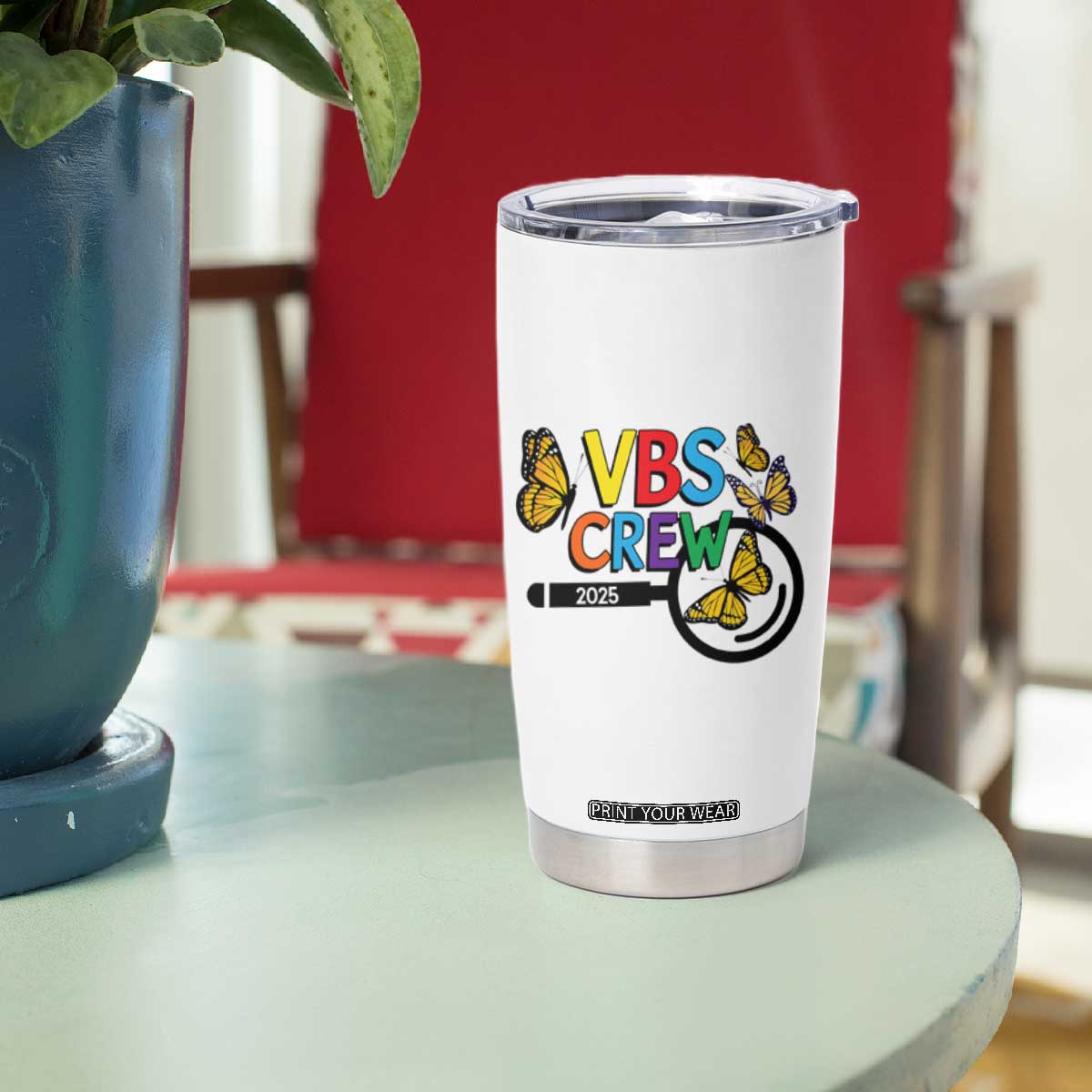 VBS 2025 Tumbler Cup Magnified Vacation Bible School Butterfly VBS Team TS02 Print Your Wear