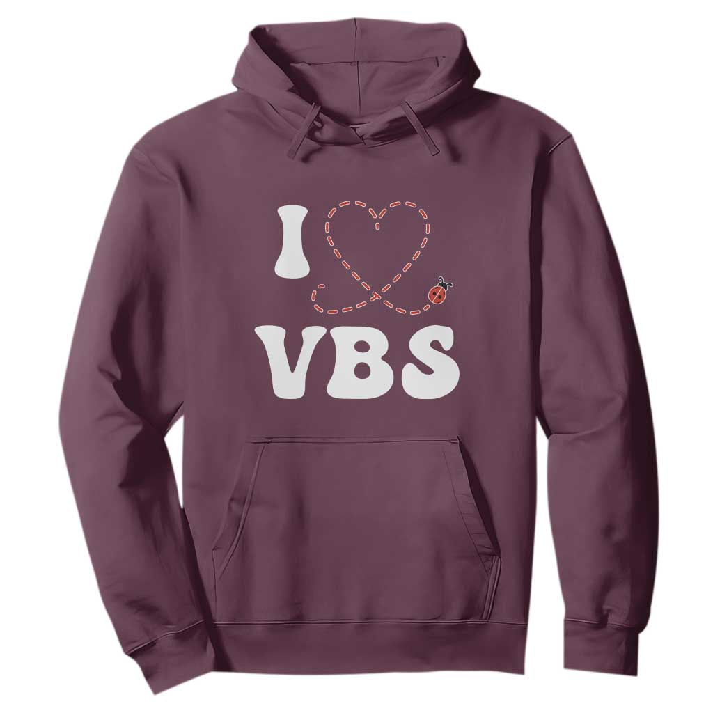 I Love VBS 2025 Hoodie Vacation Bible School Ladybug VBS Team TS02 Maroon Print Your Wear