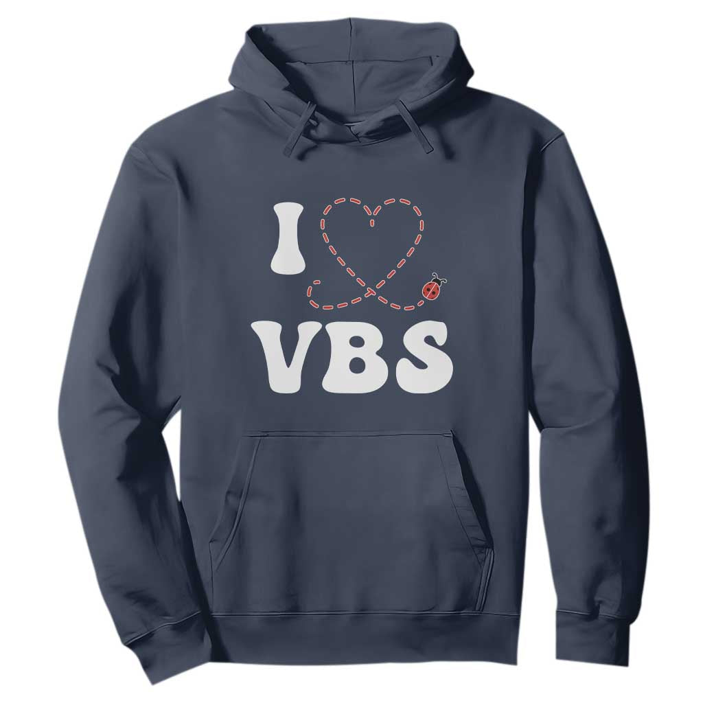 I Love VBS 2025 Hoodie Vacation Bible School Ladybug VBS Team TS02 Navy Print Your Wear