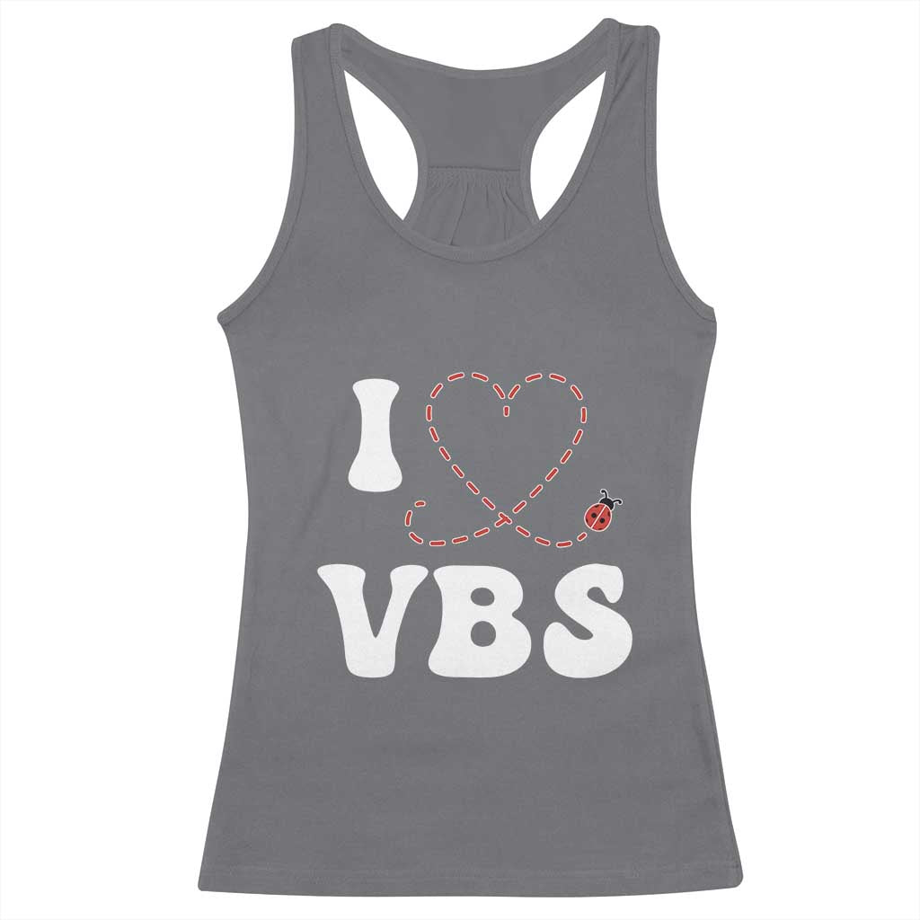 I Love VBS 2025 Racerback Tank Top Vacation Bible School Ladybug VBS Team TS02 Charcoal Print Your Wear