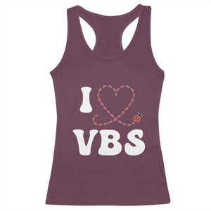 I Love VBS 2025 Racerback Tank Top Vacation Bible School Ladybug VBS Team TS02 Maroon Print Your Wear