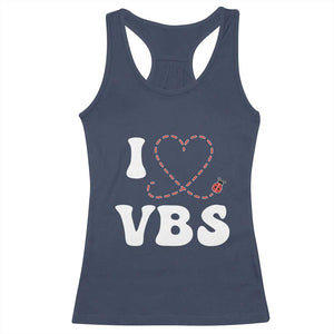 I Love VBS 2025 Racerback Tank Top Vacation Bible School Ladybug VBS Team TS02 Navy Print Your Wear