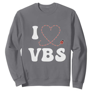 I Love VBS 2025 Sweatshirt Vacation Bible School Ladybug VBS Team TS02 Charcoal Print Your Wear