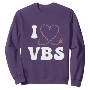 I Love VBS 2025 Sweatshirt Vacation Bible School Ladybug VBS Team TS02 Purple Print Your Wear