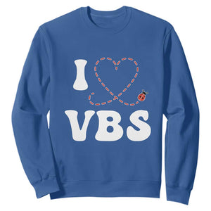 I Love VBS 2025 Sweatshirt Vacation Bible School Ladybug VBS Team TS02 Royal Blue Print Your Wear