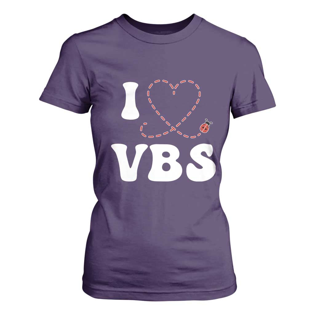 I Love VBS 2025 T Shirt For Women Vacation Bible School Ladybug VBS Team TS02 Purple Print Your Wear