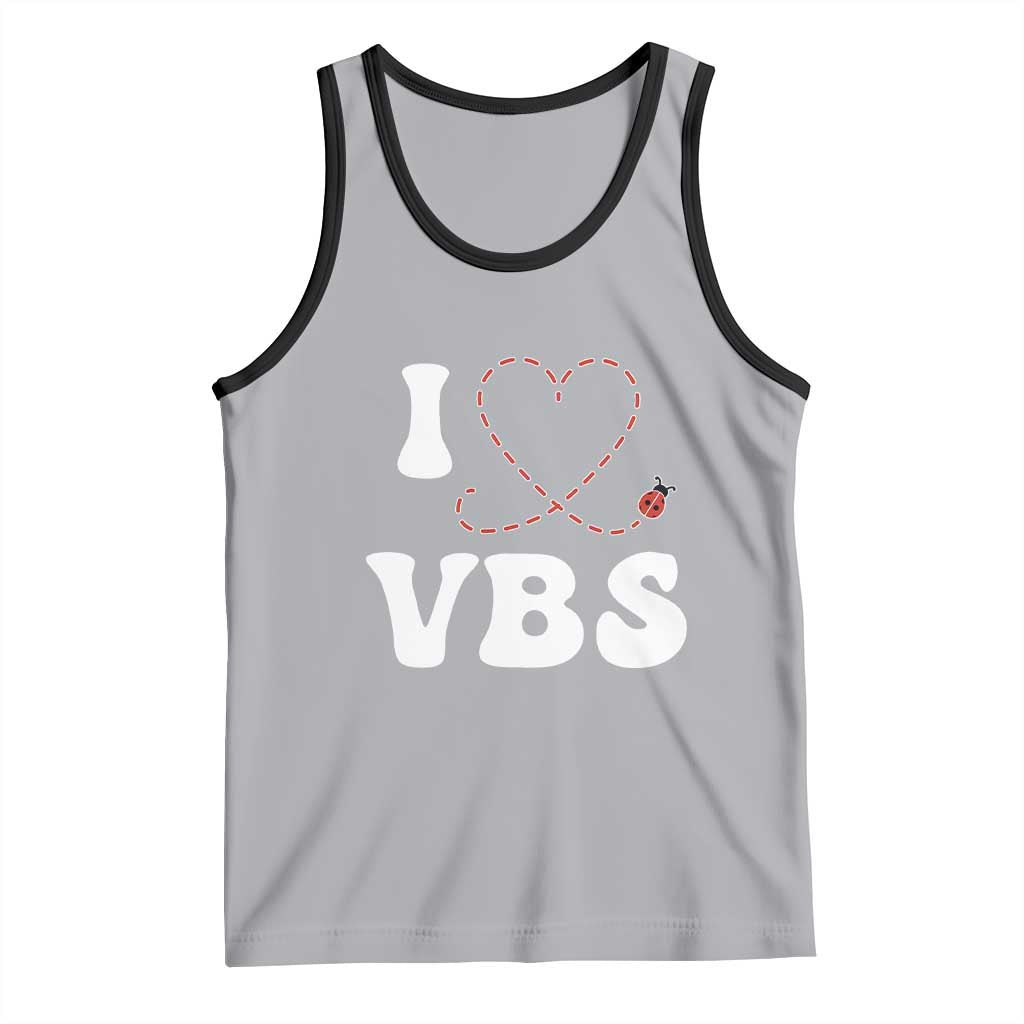 I Love VBS 2025 Tank Top Vacation Bible School Ladybug VBS Team TS02 Athletic Heather Black Print Your Wear