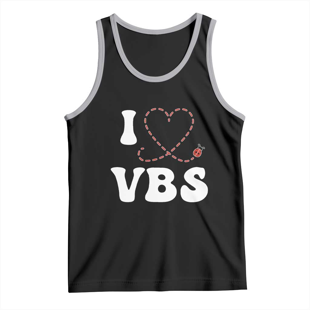 I Love VBS 2025 Tank Top Vacation Bible School Ladybug VBS Team TS02 Black Athletic Heather Print Your Wear